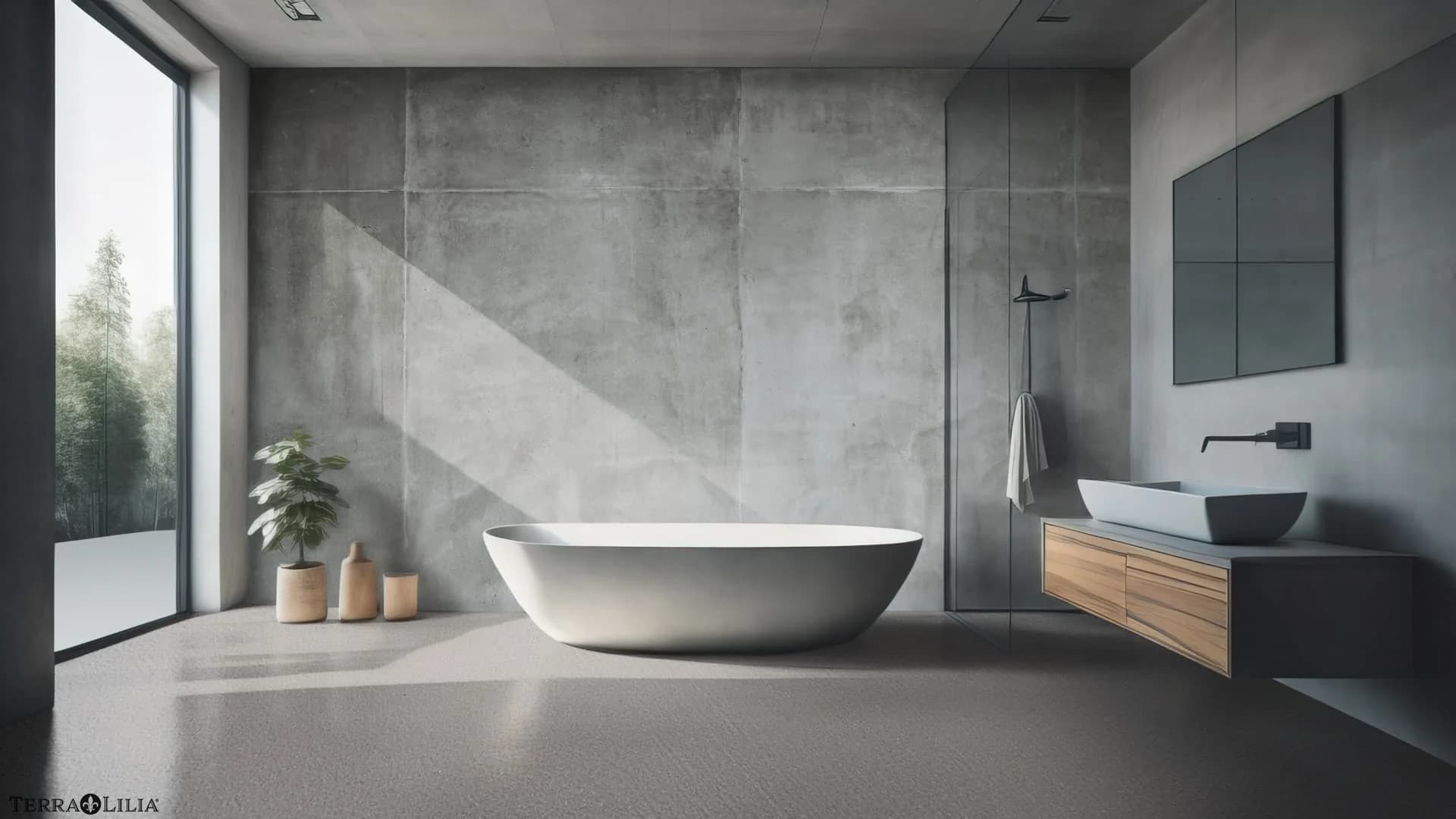 Fugenloses Badezimmer mit Terra Lilia Spachteltechnik