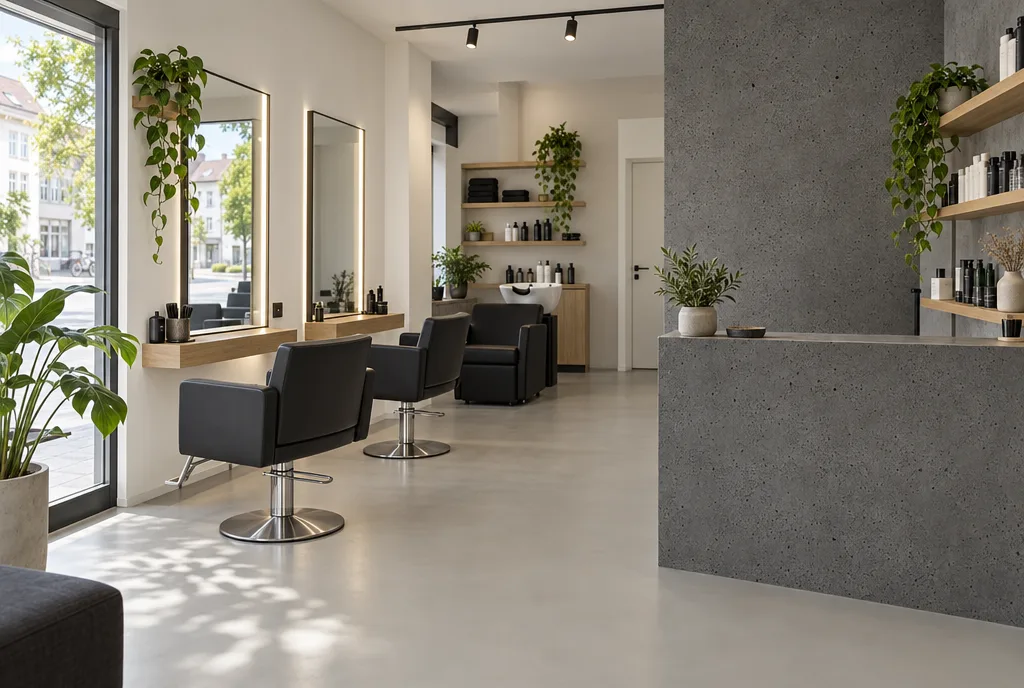 Visualisierung: Friseursalon mit fugenlosem Boden
