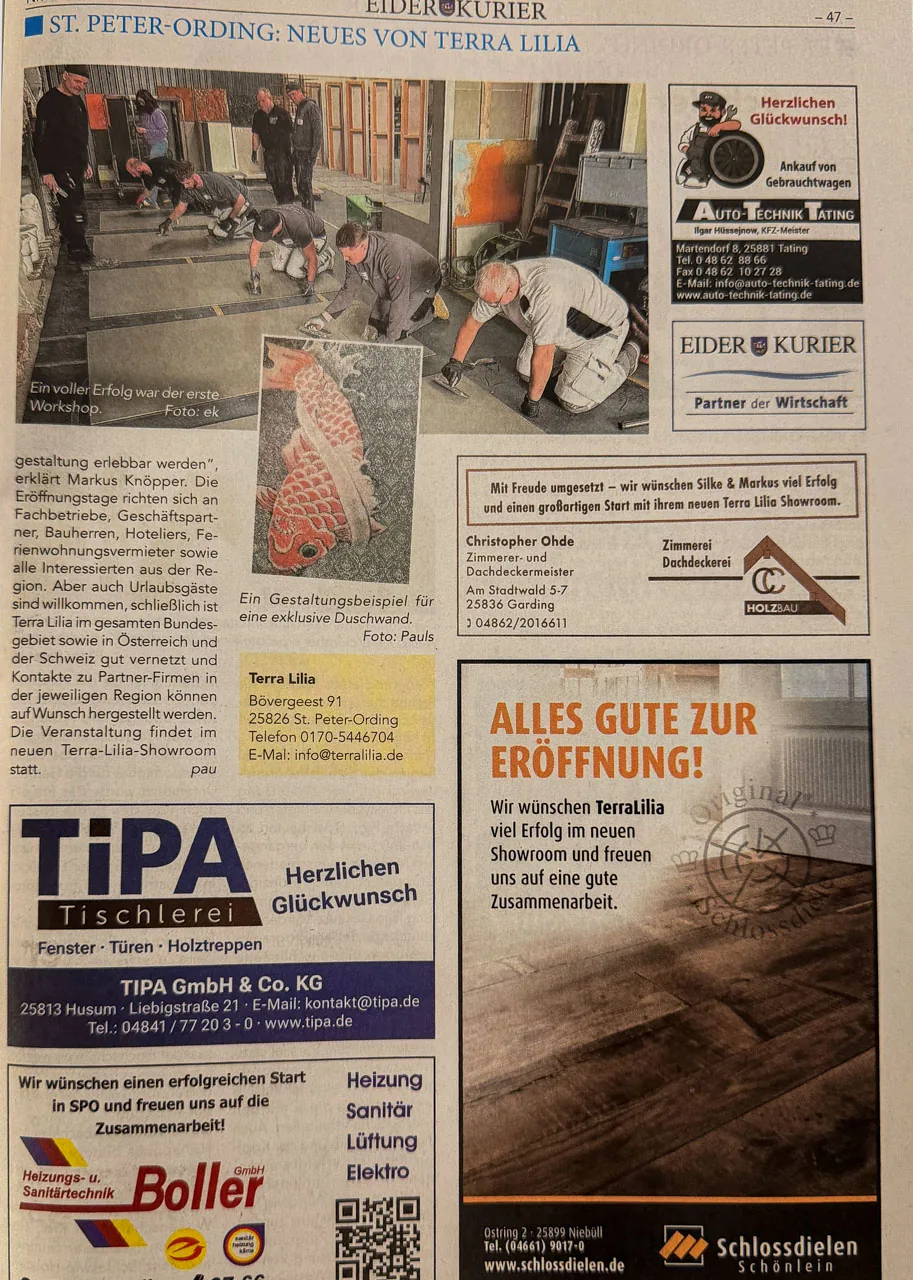 Eiderkurier-Bericht zur Showroom-Eröffnung, Seite 2