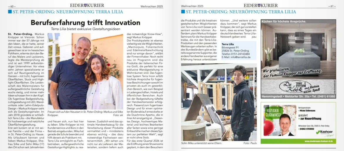 Eiderkurier-Porträt „Berufserfahrung trifft Innovation"